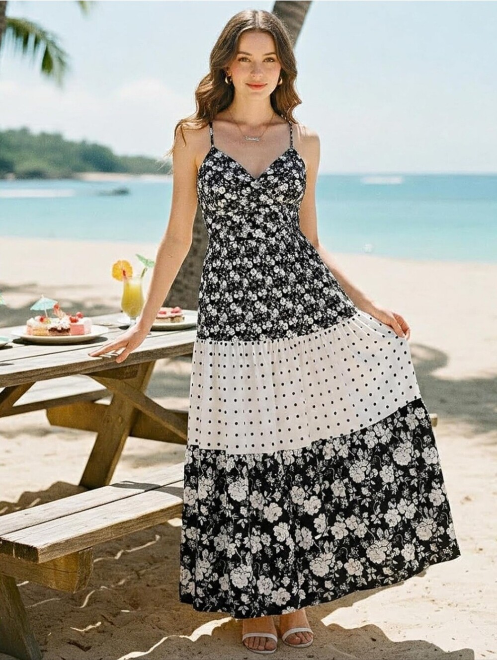 Multi-Pattern Summer Dress - Picture 2 of 6